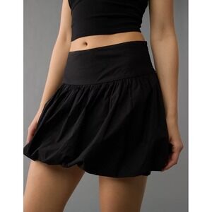 OFFLINE by Aerie Real Me Bubble Skort Black Active Mini Skirt Large NWT